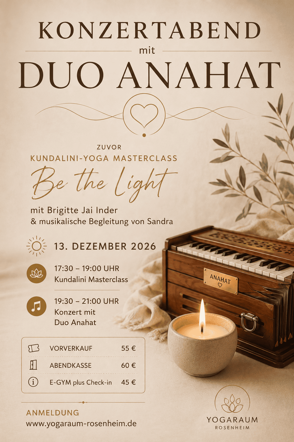 Konzert Abend & Kundalini Masterclass BE THE LIGHT